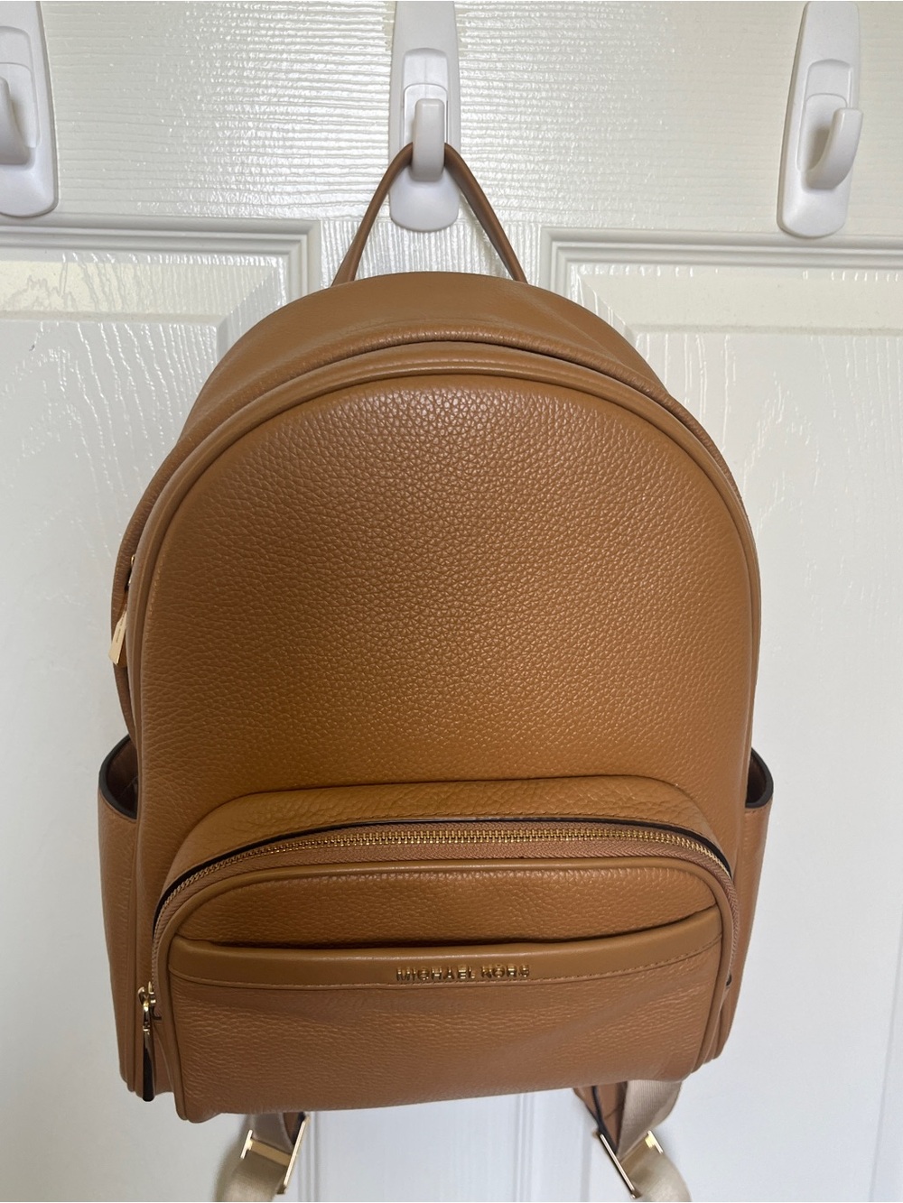 Michael Kors Medium Bex Backpack Cognac Pebbled Leather - Picture 2 of 12
